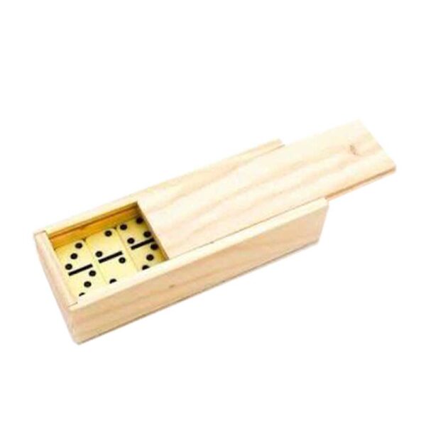 Dominos in a wooden box