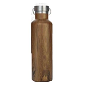 Metal wooden texture water bottle